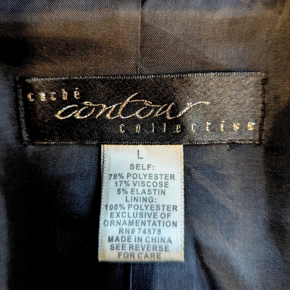 Cache' Contour Collectic Elegant Dark Blue/Gray Denim Women's Blazer - Picture 16 of 16